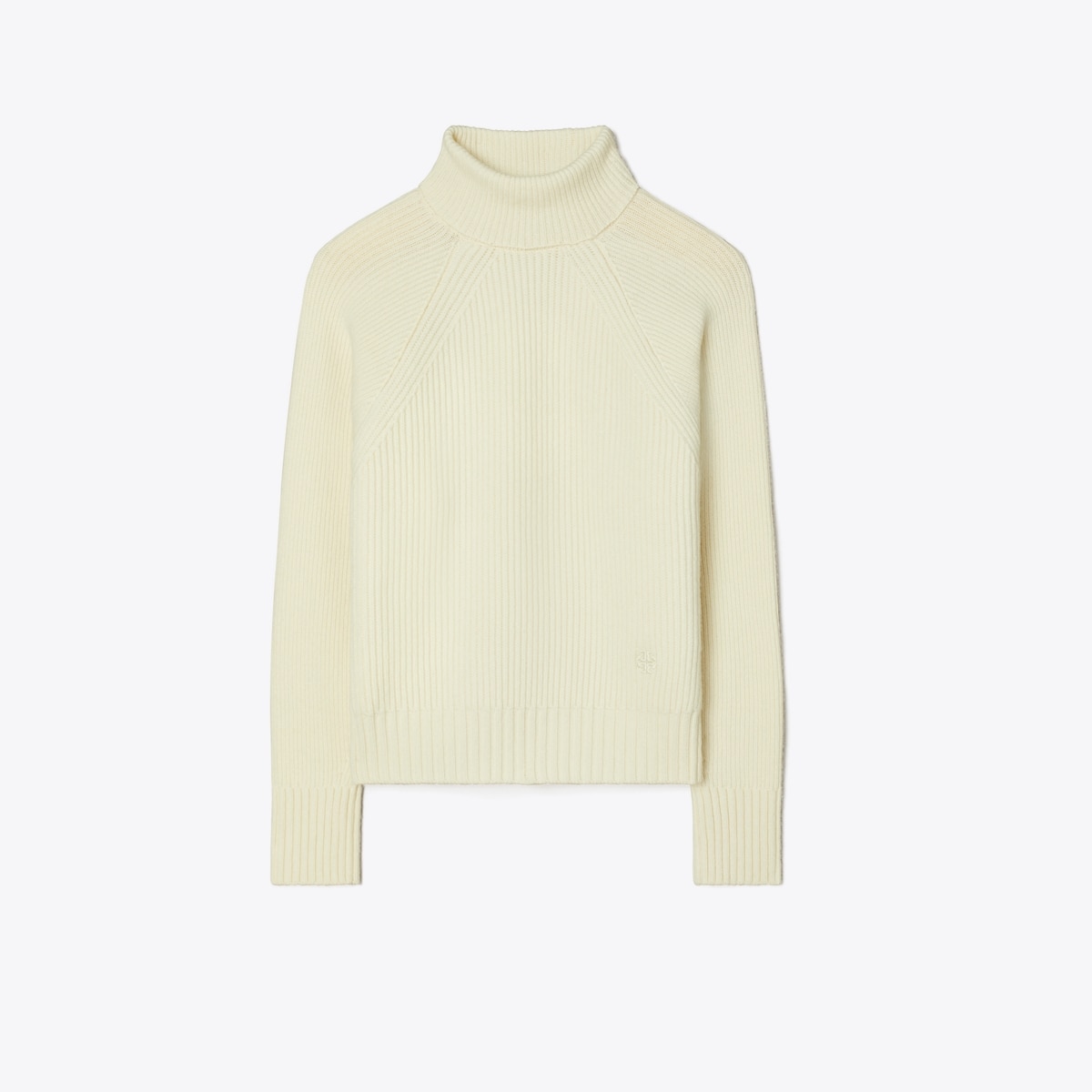 Wool Turtleneck Sweater in White, Size S