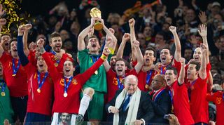 Spain lift the World Cup in 2010.