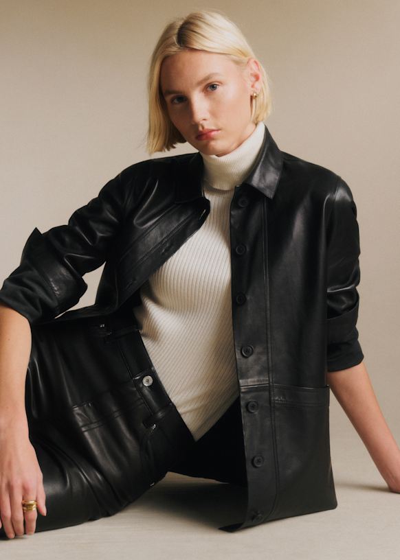 Will Jacket - Black Leather - Lamb Leather - S&eacute;zane