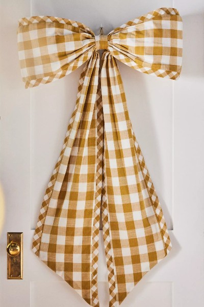Anthropologie Gingham Bow Tree Topper