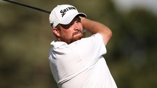 Shane Lowry takes a shot at the 2023 Wyndham Championship at Sedgefield Country Club