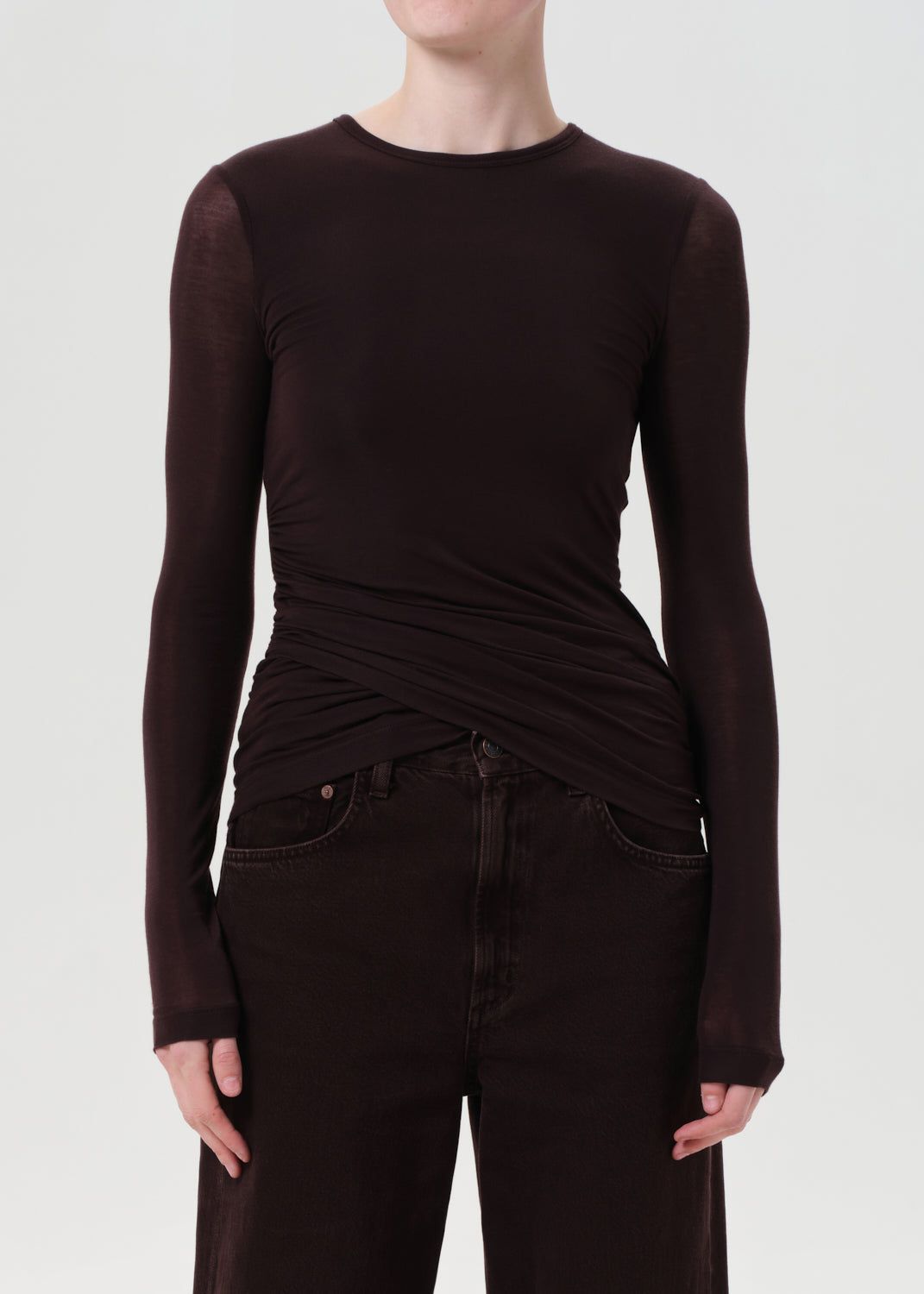 Eve Twist Tee in Root - Xs / Root