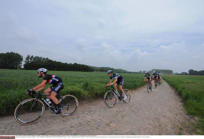 Niki Terpstra (Omega Pharma QuickStep) leads his teammates