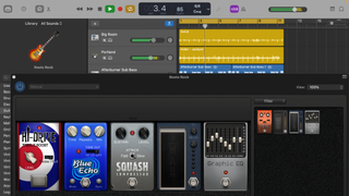 Screenshot of audio editor Apple GarageBand