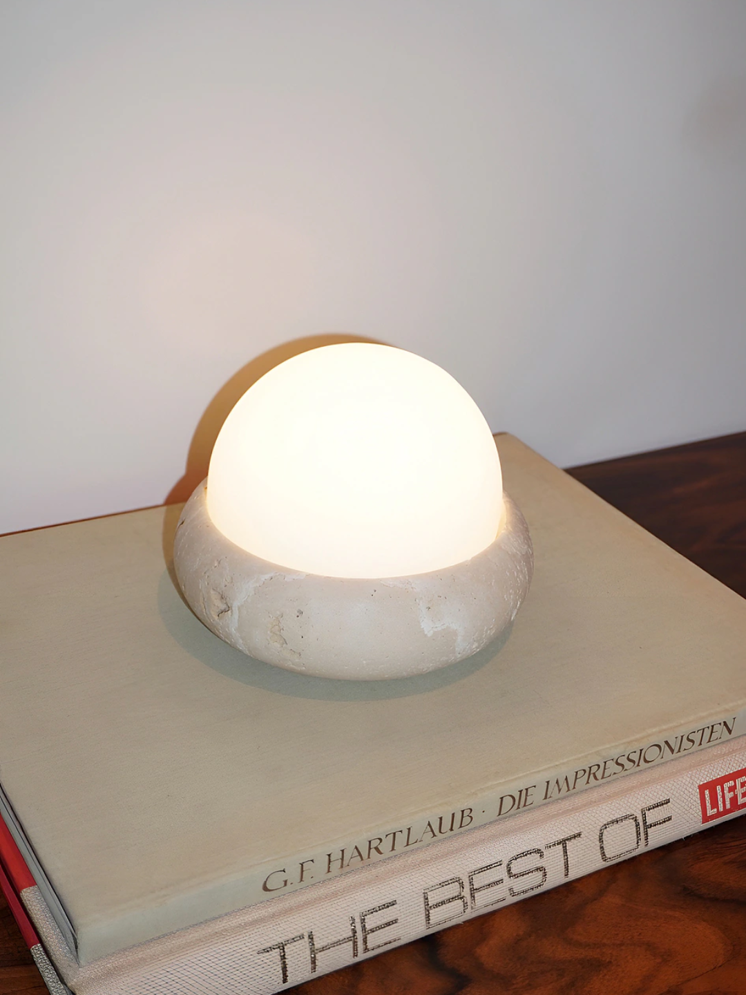 A cordless table lamp with a marble base from HueGah Home