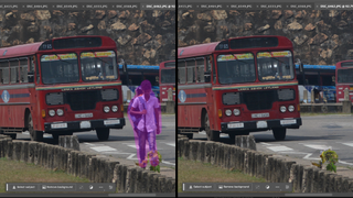 Comparison images showing the effect of the Remove Tool in Adobe Photoshop CC (2023)