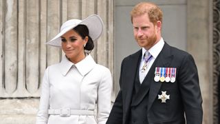 Meghan, Duchess of Sussex and Prince Harry, Duke of Sussex attend a National Service of Thanksgiving