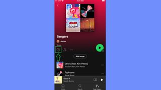 How to download songs in Spotify on iOS step 1: Tap download button in Playlist