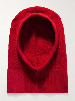 Cable-Knit Wool and Cashmere-Blend Balaclava