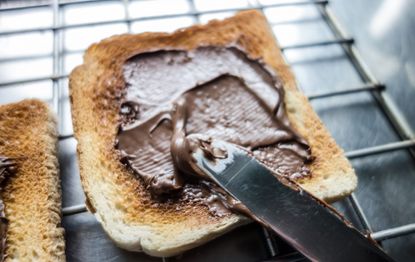 chocolate spread on toast