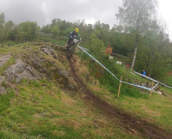 Mary McConneloug pre-rides in La Bresse, France