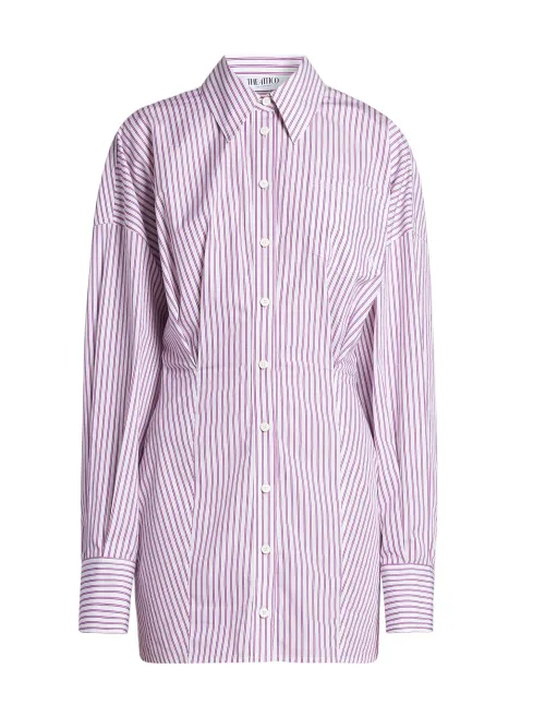 Striped Cotton Mini Shirtdress