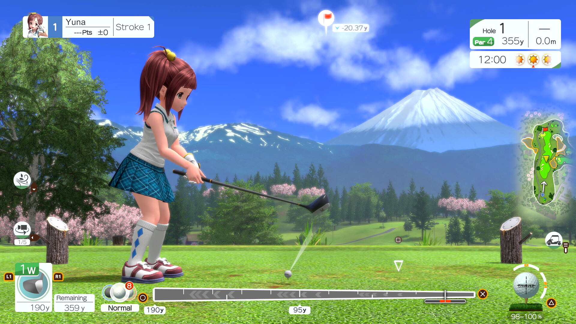 A screenshot of the upcoming PS5 game, Everybody's Golf: Hot Shots