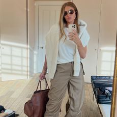 An image of Rosie Huntington-Whiteley wearing Loro Piana