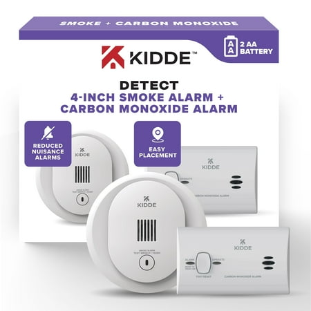 Kidde Battery-Operated 4-Inch Smoke Detector &amp;amp; Carbon Monoxide Value Pack, Batteries Included