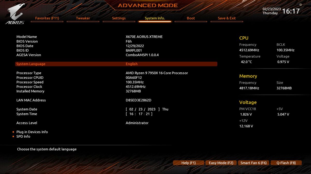 Gigabyte X670E Aorus Xtreme