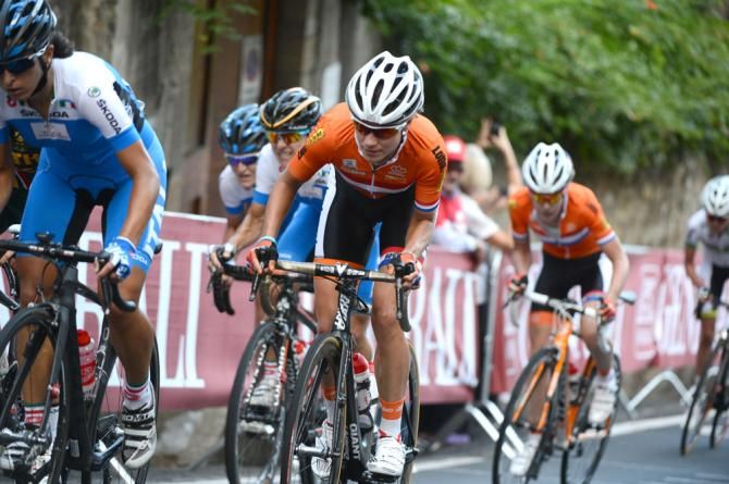 Marianne Vos (Netherlands) was the picture of calm throughout the elite women's road race world championship