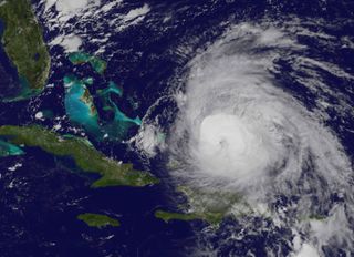 NOAA's GOES East satellite captured this visible image of Hurricane Maria on Sept. 22, 2017, at 10 a.m. EDT as the storm was nearing the Bahamas.