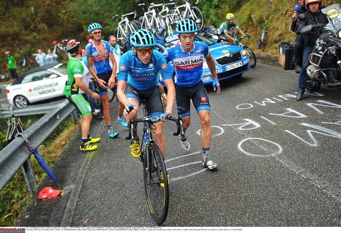 Garmin-Sharp's Daniel Martin, Nathan Haas and Johan Vansummeren