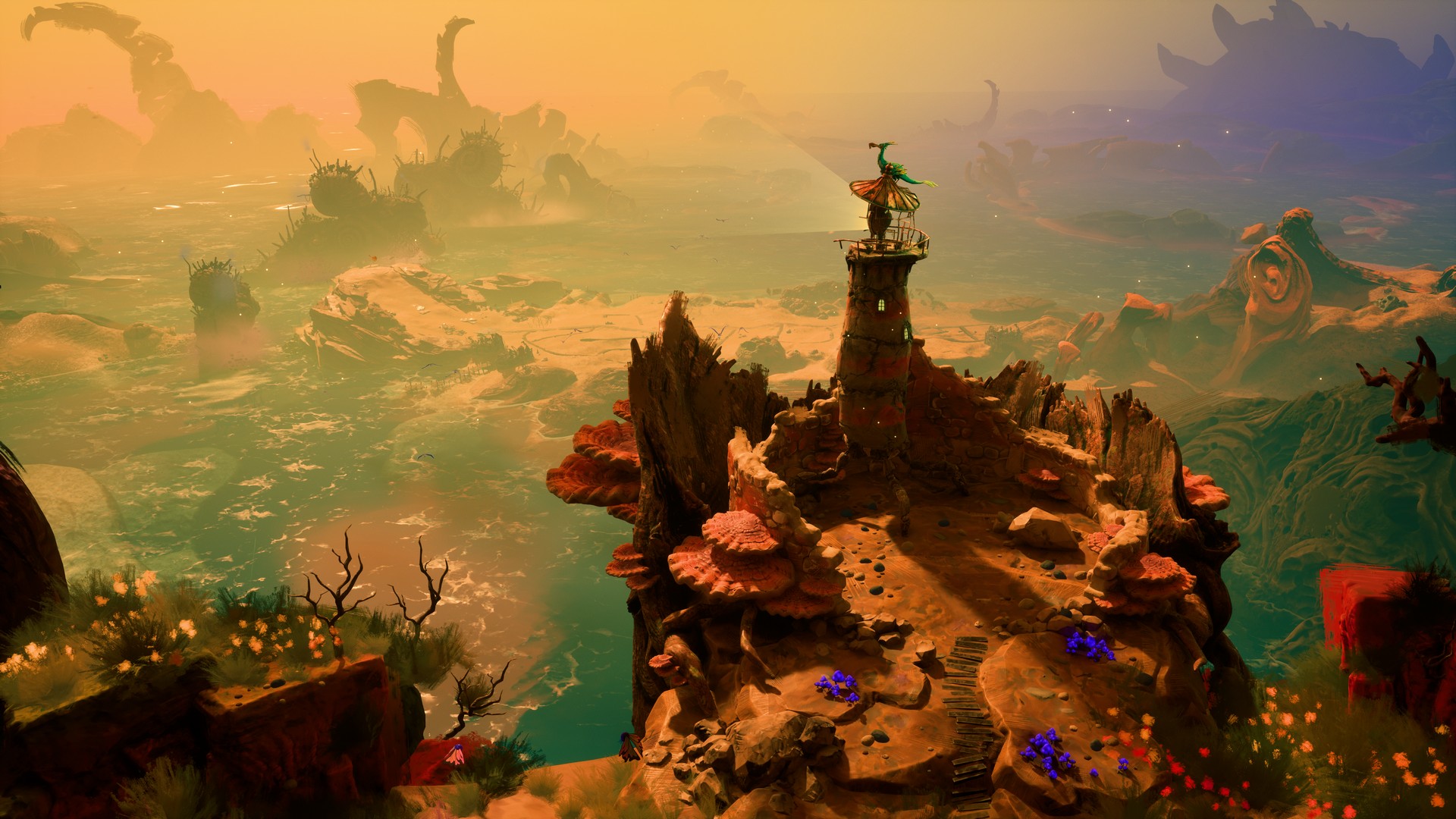 The lighthouse looks across a vista in Keeper