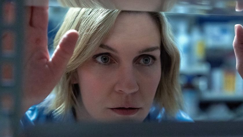 Carol looking through shelves in Pluribus Episode 4