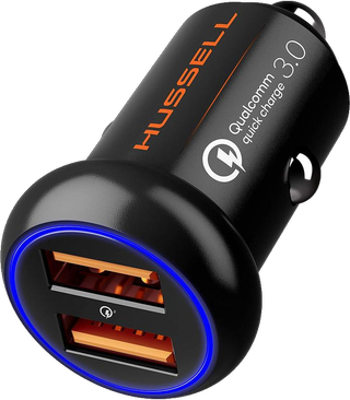 Hussell Aluminum Car Charger Dual Usb Ports Reco
