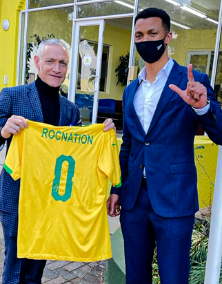 Tlhopie Motsepe, Chairman of Mamelodi Sundowns FC and Michael Yormark, President of Roc Nation Sports International