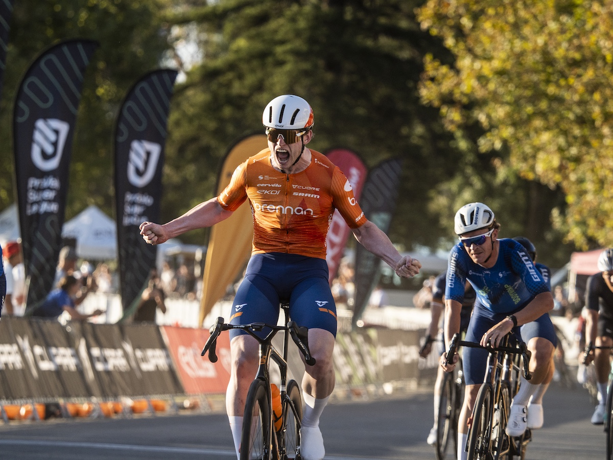 Tom Cornish (Team Brennan) claiming victory at that SA Kick It stage 2 criterium 2026