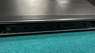 Close up of Alienware port selection