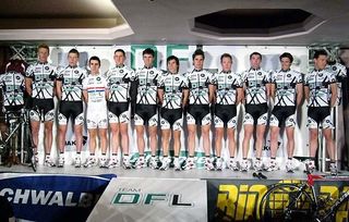 The 11 riders present for the launch were without two team-mates currently away in Australia, preparing for the Commonwealth Games. Five riders of DFL-Cyclingnews-Litespeed are required for national duty in Melbourne this March.