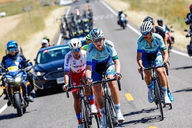 Camden Vodicka (Wildlife Generation) leads the break during stage 1 of the 2019 Tour of Utah