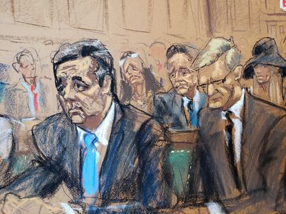 Courtroom sketch of Michael Cohen.