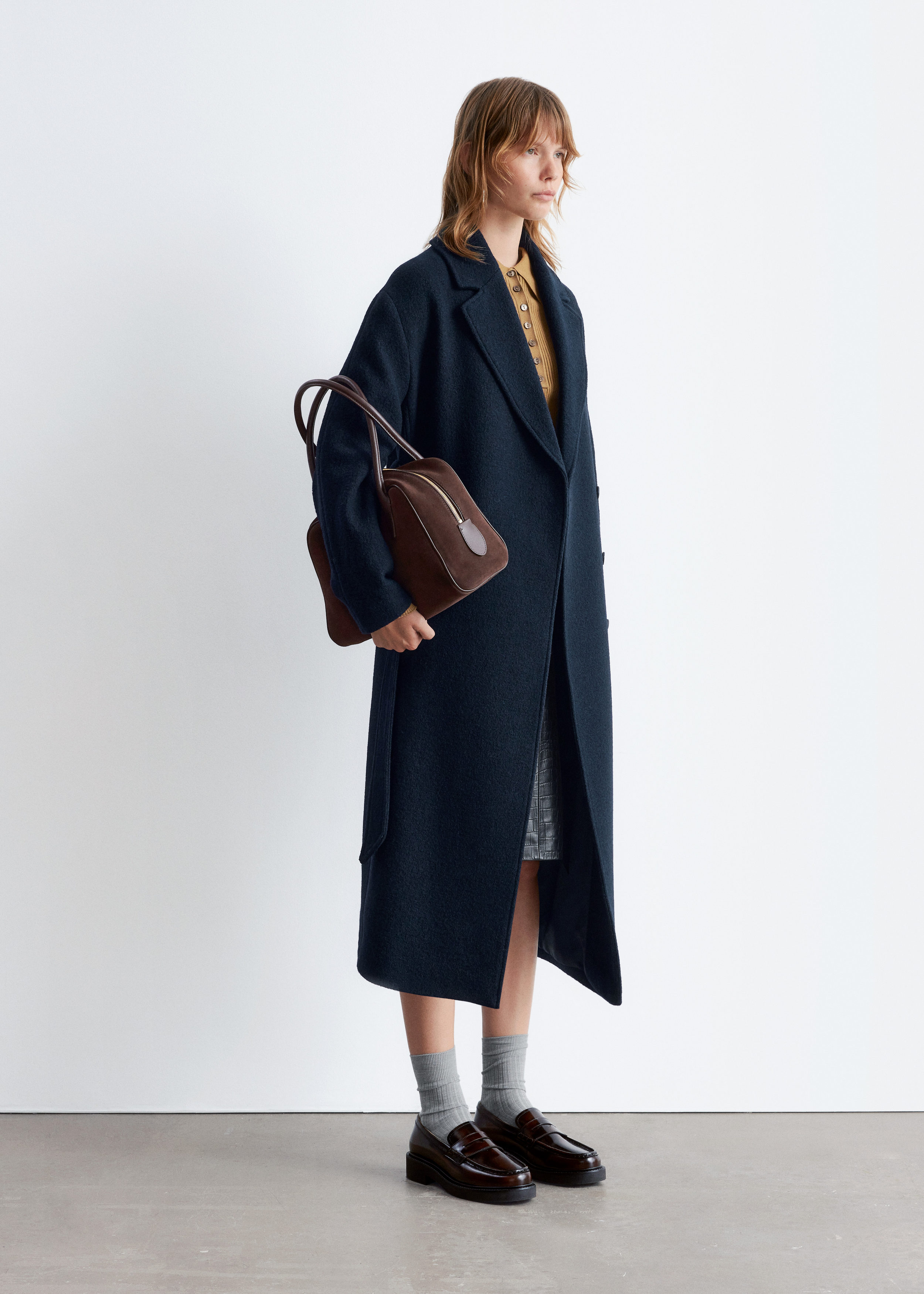 Voluminous Belted Wool Coat