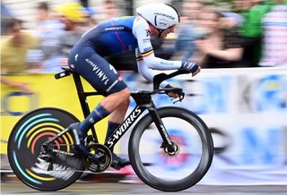 Yves Lampaert on his way to winning the 2022 Tour de France Prolog in Copenhagen, Denmark.