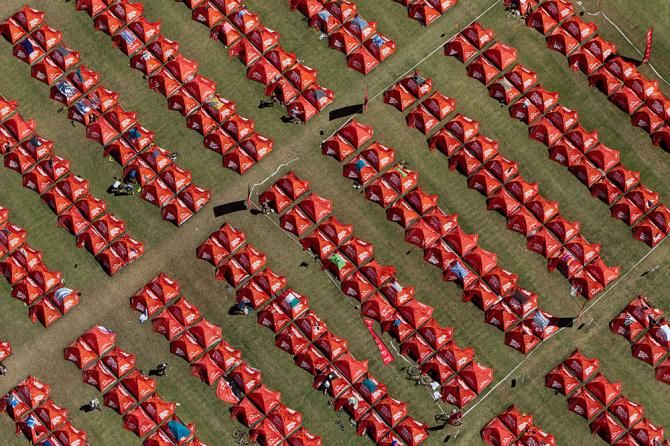 Tent city from above