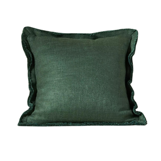 Green linen pillow
