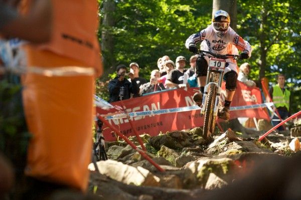 Steve Smith (MS Evil) gets some air on entry to the rock garden.