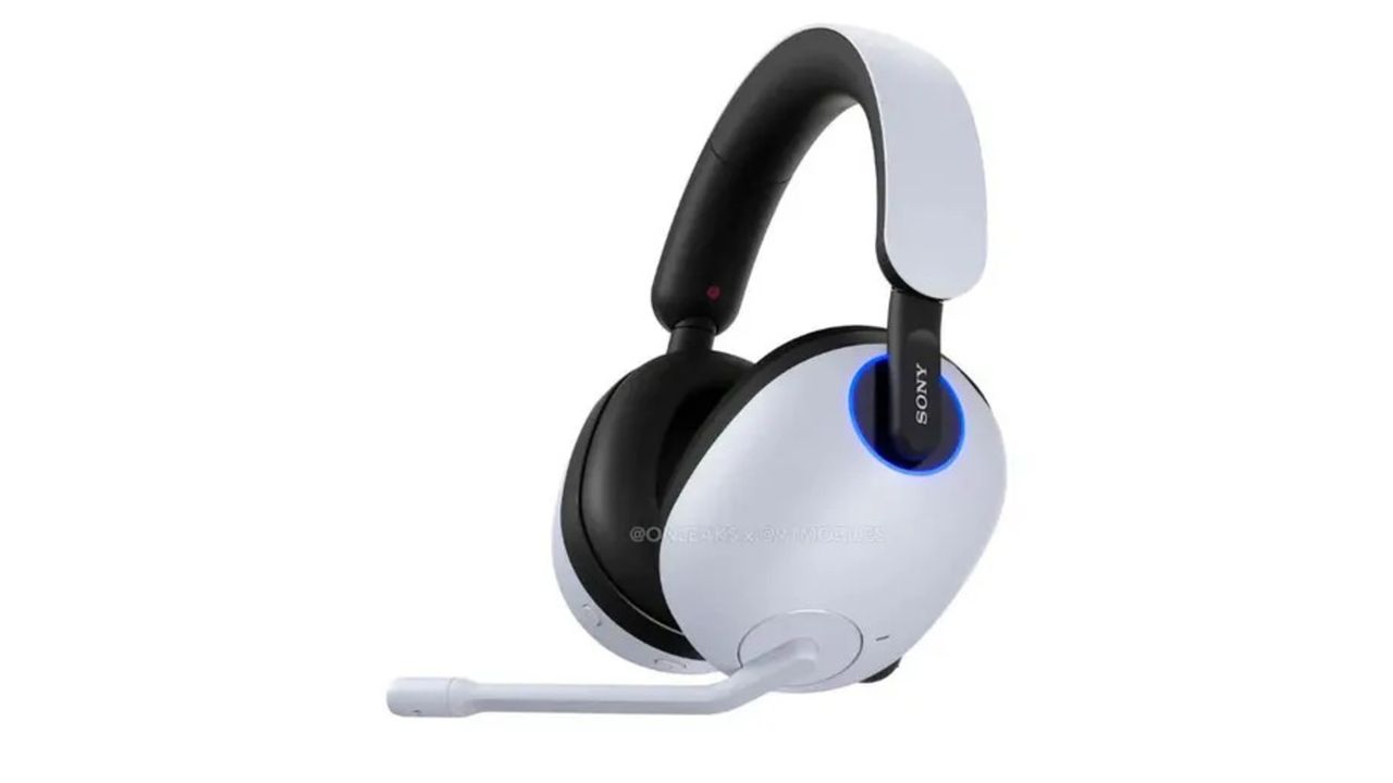 Sony Inzone H9 product shot. White wired headset on white background