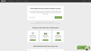 Website screenshot for Sucuri Sitecheck