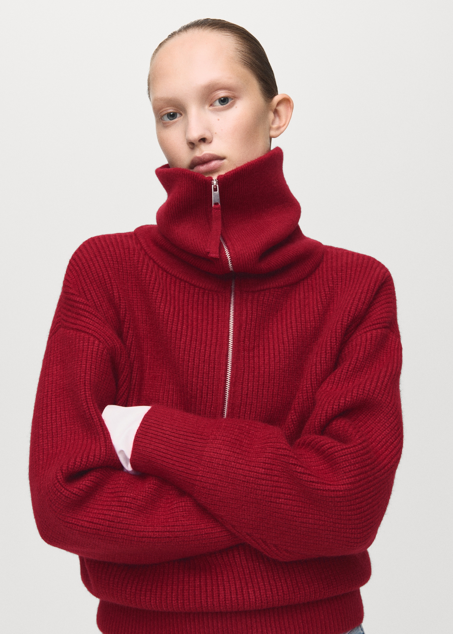 Sweater With Funnel Neck and Zip - Women | Mango Usa