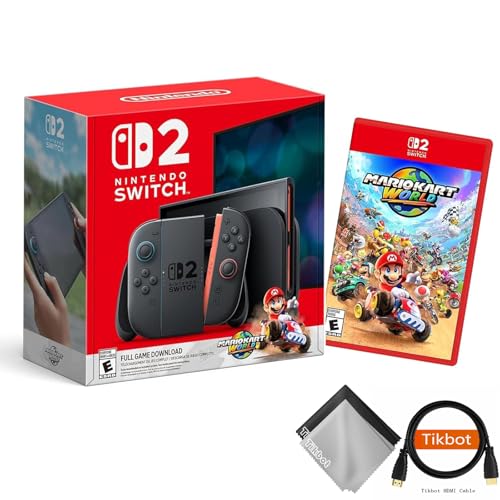 Nintendo Switch 2 + Mario Kart World Bundle With Bonus Hdmi Cable &amp;amp; Screen Cleaning Cloth