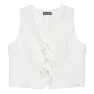 Mint Velvet Linen Tie Front Waistcoat Top