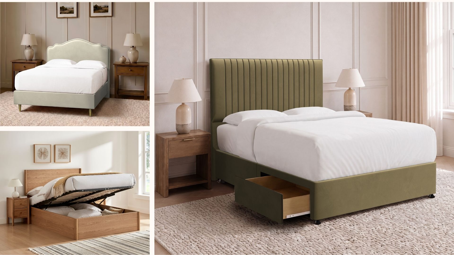Collage of new Simba bed frames