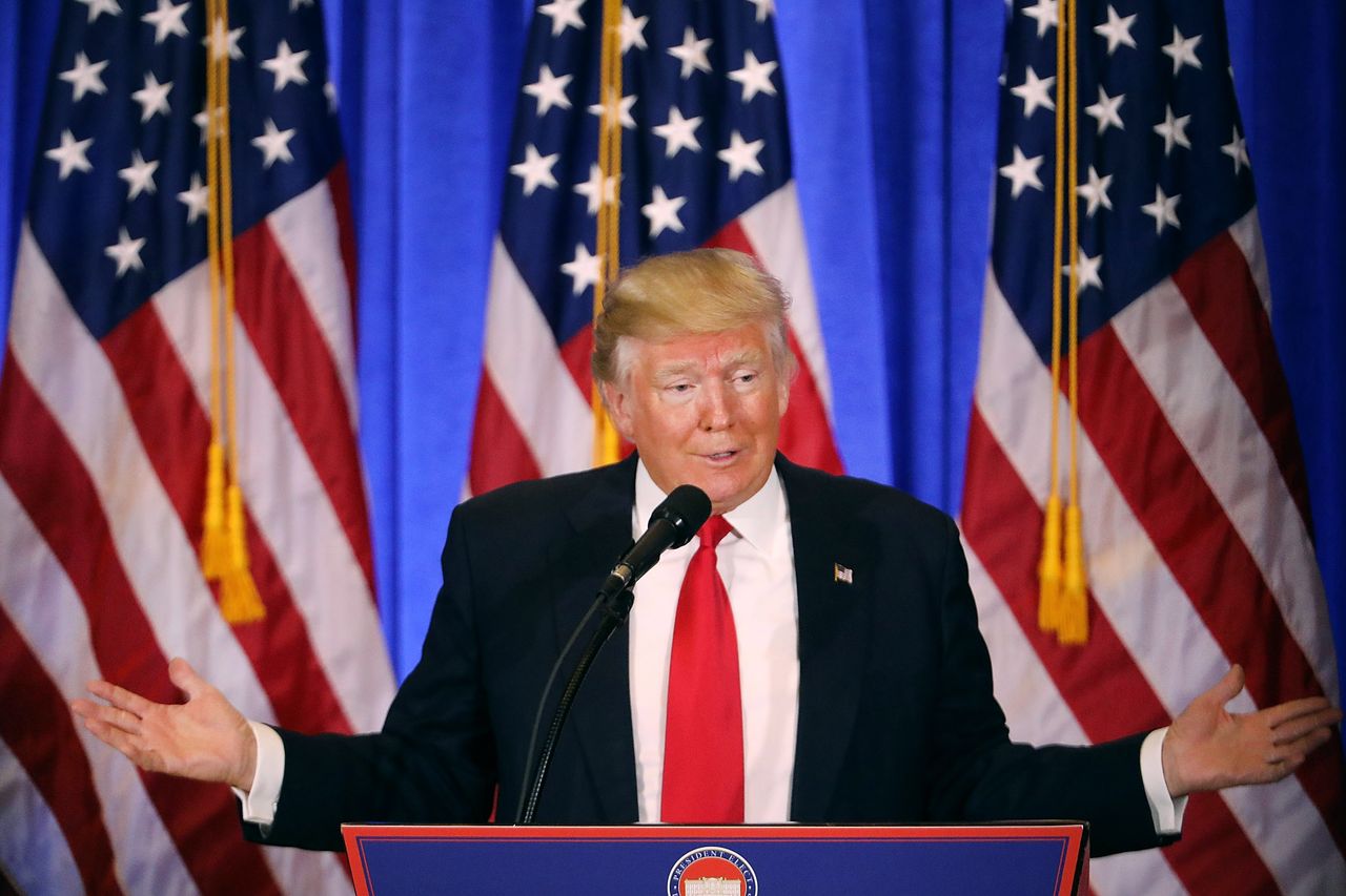 Trump at a news conference