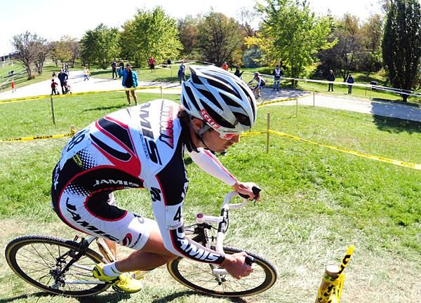 Jesse Anthony (Jamis) cornering in the chicane.