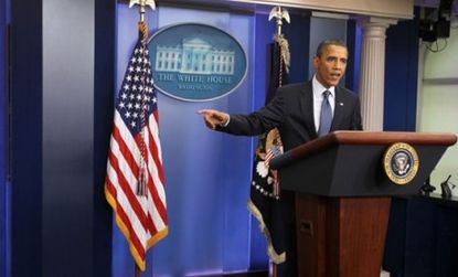 President Obama speaks to the media after House Speaker John Boehner (R-Ohio) said he will end debt negotiations with the Obama Administration.