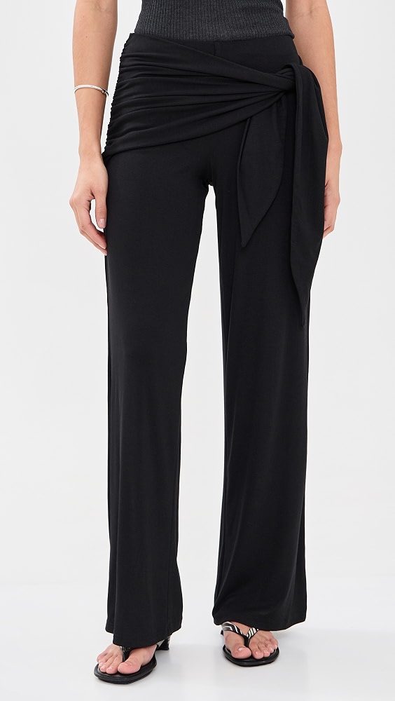 Tolani Side Tie Pants - Black