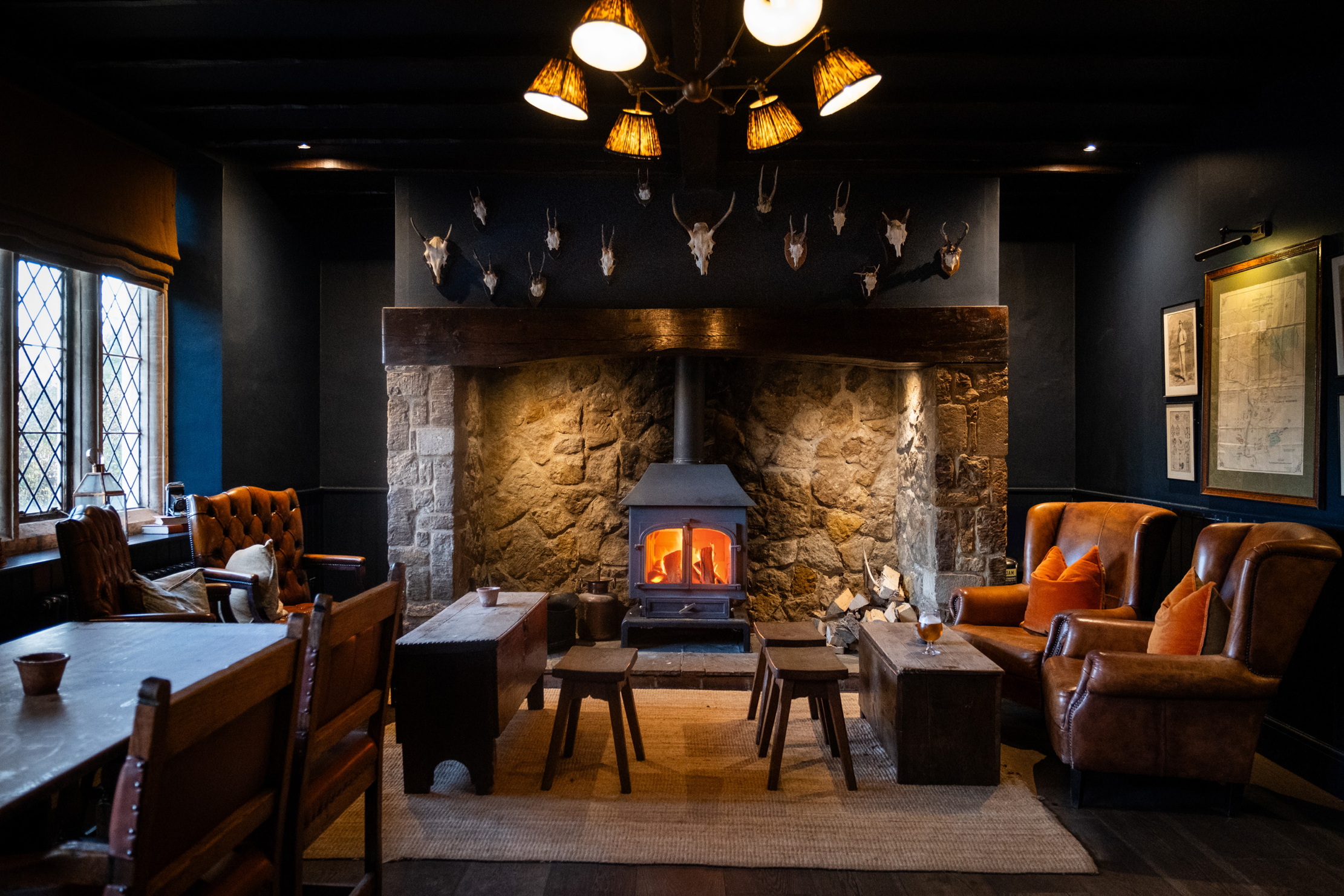Interiors of the Nevill Arms in Medbourne