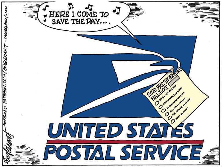 Editorial Cartoon U.S. USPS presidential election 2020