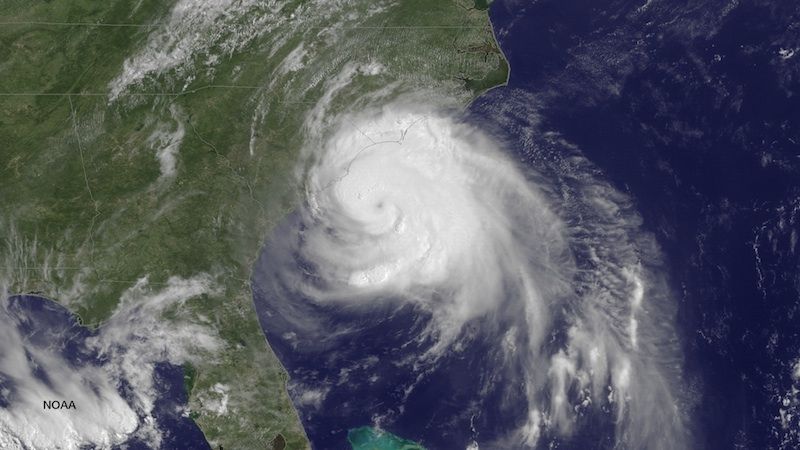 Hurricane Arthur satellite image, 2014 hurricane season, flooding